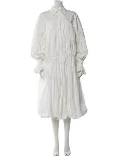 Pre-owned Khaite Midi Length Dress In White
