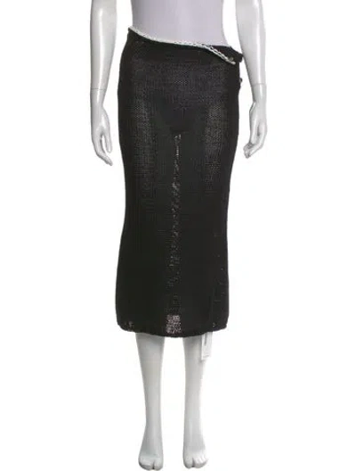 Pre-owned Khaite Midi Length Skirt In Black