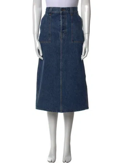 Pre-owned Khaite Midi Length Skirt In Blue
