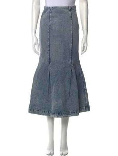 Pre-owned Khaite Midi Length Skirt In Blue