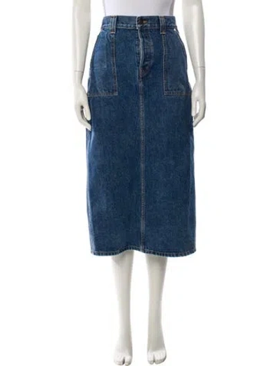 Pre-owned Khaite Midi Length Skirt In Blue