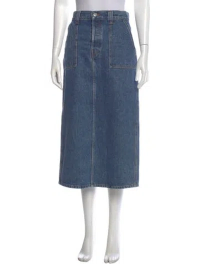 Pre-owned Khaite Midi Length Skirt In Blue