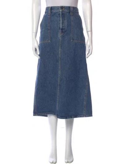 Pre-owned Khaite Midi Length Skirt In Blue