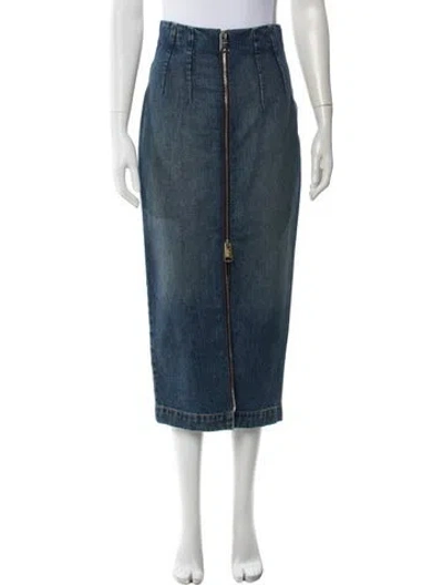 Pre-owned Khaite Midi Length Skirt In Blue
