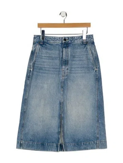 Pre-owned Khaite Midi Length Skirt In Blue