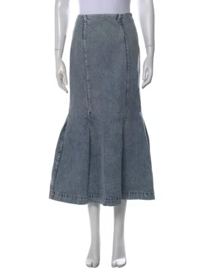 Pre-owned Khaite Midi Length Skirt In Blue