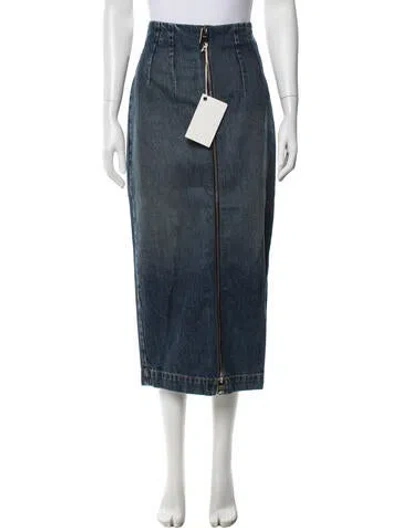 Pre-owned Khaite Midi Length Skirt In Blue