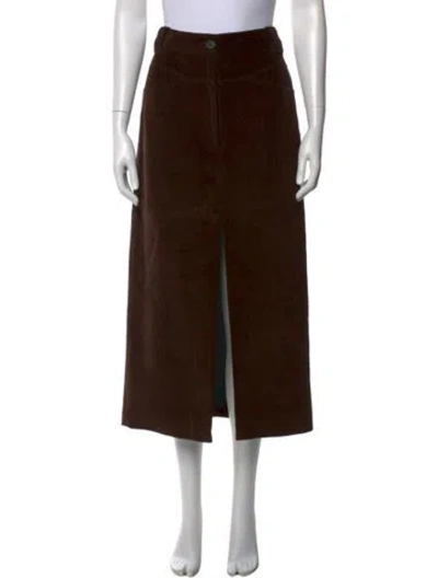 Pre-owned Khaite Midi Length Skirt In Brown