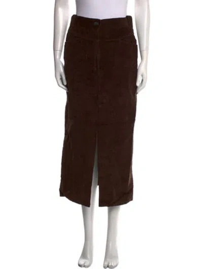 Pre-owned Khaite Midi Length Skirt In Brown