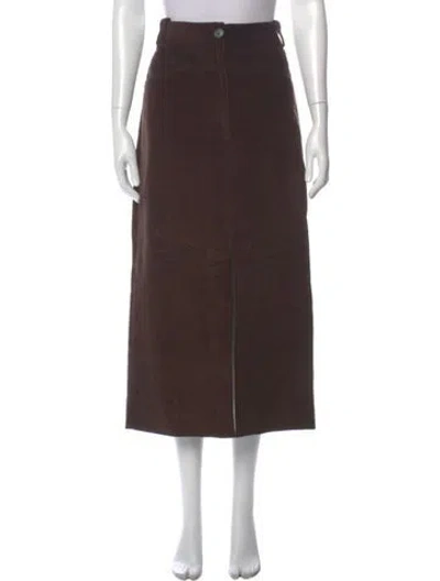 Pre-owned Khaite Midi Length Skirt In Brown