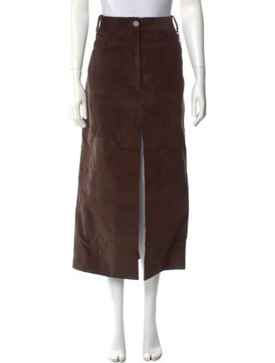 Pre-owned Khaite Midi Length Skirt In Brown