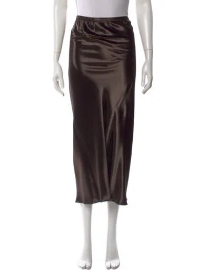Pre-owned Khaite Midi Length Skirt In Brown