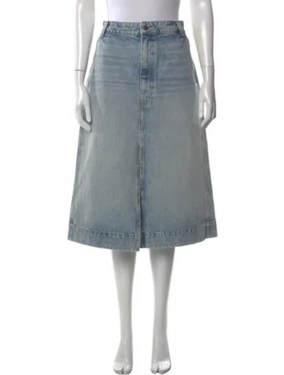 Pre-owned Khaite Midi Length Skirt W/ Tags In Blue