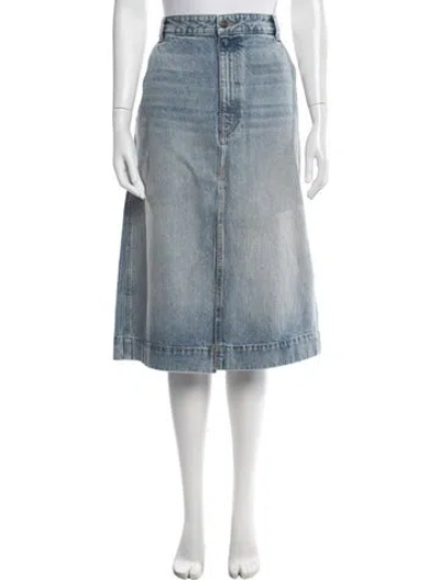 Pre-owned Khaite Midi Length Skirt W/ Tags In Blue