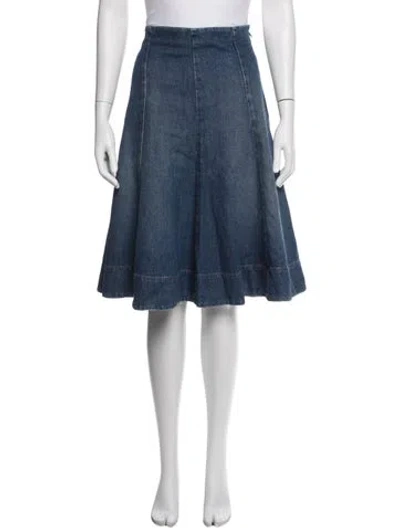 Pre-owned Khaite Midi Length Skirt W/ Tags In Blue