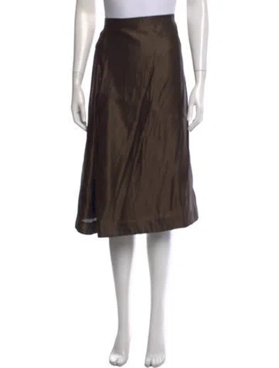 Pre-owned Khaite Midi Length Skirt W/ Tags In Brown