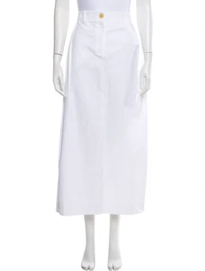 Pre-owned Khaite Midi Length Skirt In White