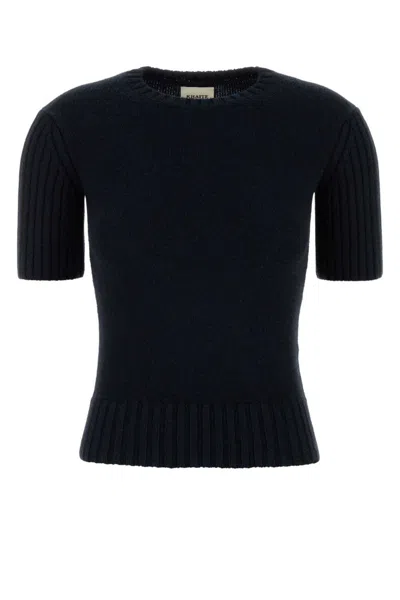 Khaite Midnight Blue Mia Knitted Top In Navy Blue