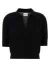 Khaite Midnight Blue Stretch Cashmere Polo Shirt