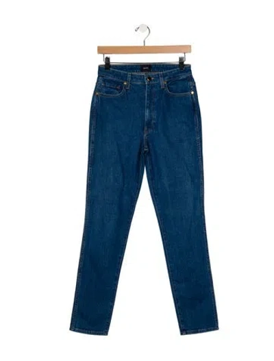Pre-owned Khaite Mid-rise Skinny Leg Jeans In Blue