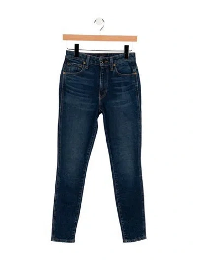 Pre-owned Khaite Mid-rise Skinny Leg Jeans In Blue