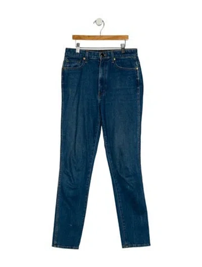 Pre-owned Khaite Mid-rise Skinny Leg Jeans In Blue