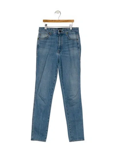 Pre-owned Khaite Mid-rise Skinny Leg Jeans In Blue