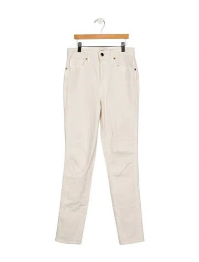 Pre-owned Khaite Mid-rise Skinny Leg Jeans In White