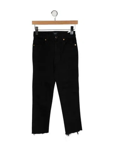 Pre-owned Khaite Mid-rise Straight Leg Jeans In Black