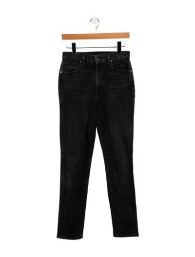 Pre-owned Khaite Mid-rise Straight Leg Jeans In Black