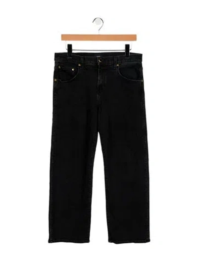 Pre-owned Khaite Mid-rise Straight Leg Jeans In Black