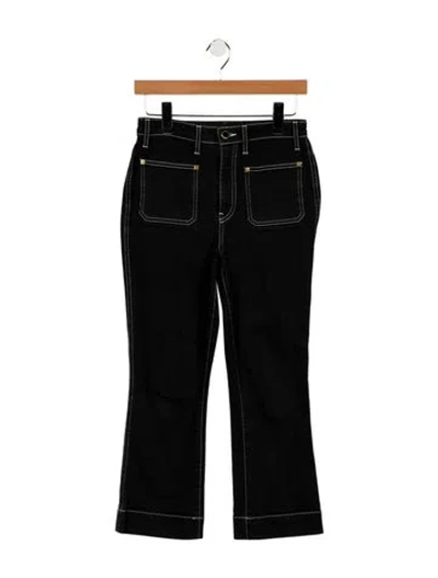 Pre-owned Khaite Mid-rise Straight Leg Jeans In Black