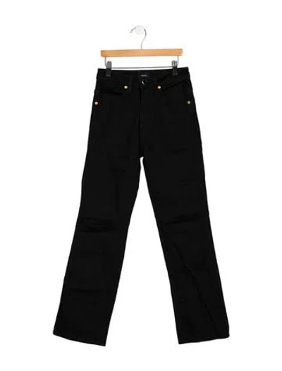 Pre-owned Khaite Mid-rise Straight Leg Jeans In Black