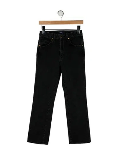 Pre-owned Khaite Mid-rise Straight Leg Jeans In Black