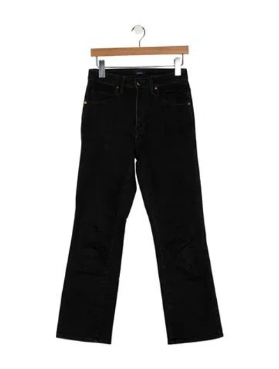 Pre-owned Khaite Mid-rise Straight Leg Jeans In Black