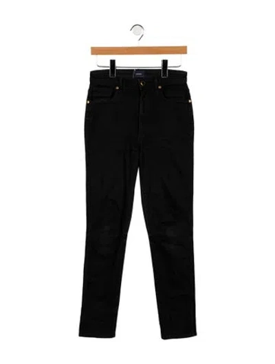 Pre-owned Khaite Mid-rise Straight Leg Jeans In Black