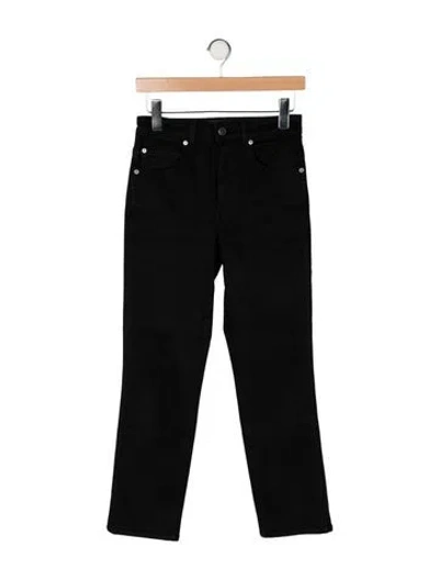 Pre-owned Khaite Mid-rise Straight Leg Jeans In Black