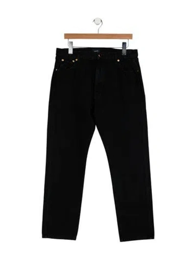 Pre-owned Khaite Mid-rise Straight Leg Jeans In Black