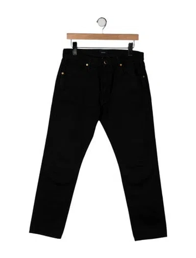 Pre-owned Khaite Mid-rise Straight Leg Jeans In Black