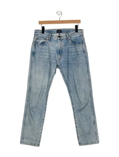 Pre-owned Khaite Mid-rise Straight Leg Jeans In Blue