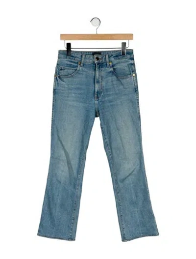 Pre-owned Khaite Mid-rise Straight Leg Jeans In Blue