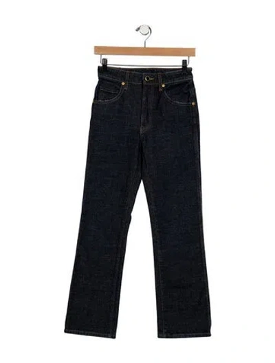 Pre-owned Khaite Mid-rise Straight Leg Jeans In Blue