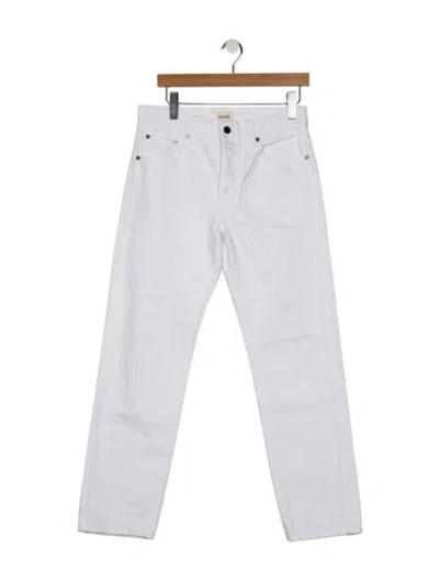 Pre-owned Khaite Mid-rise Straight Leg Jeans In Blue
