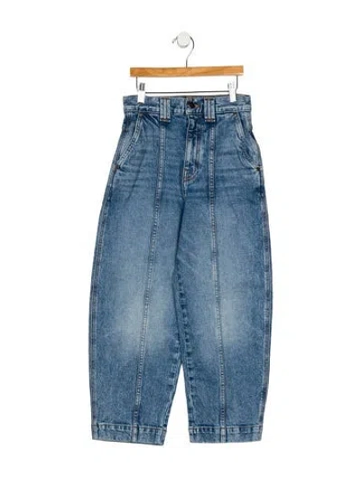 Pre-owned Khaite Mid-rise Straight Leg Jeans In Blue