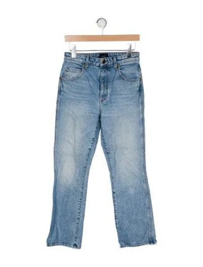 Pre-owned Khaite Mid-rise Straight Leg Jeans In Blue