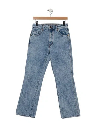 Pre-owned Khaite Mid-rise Straight Leg Jeans In Blue