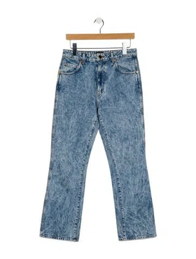 Pre-owned Khaite Mid-rise Straight Leg Jeans In Blue