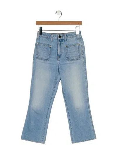 Pre-owned Khaite Mid-rise Straight Leg Jeans In Blue