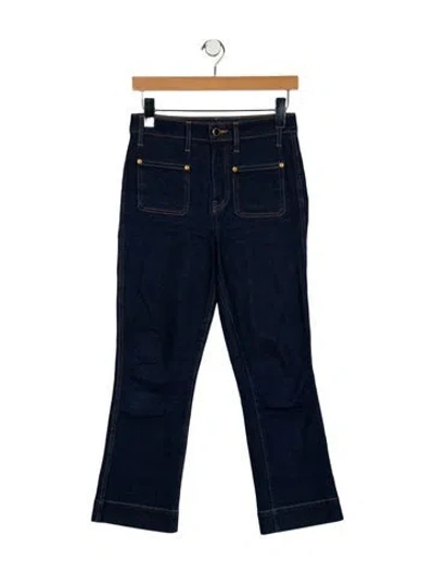 Pre-owned Khaite Mid-rise Straight Leg Jeans In Blue