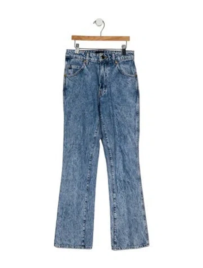 Pre-owned Khaite Mid-rise Straight Leg Jeans In Blue
